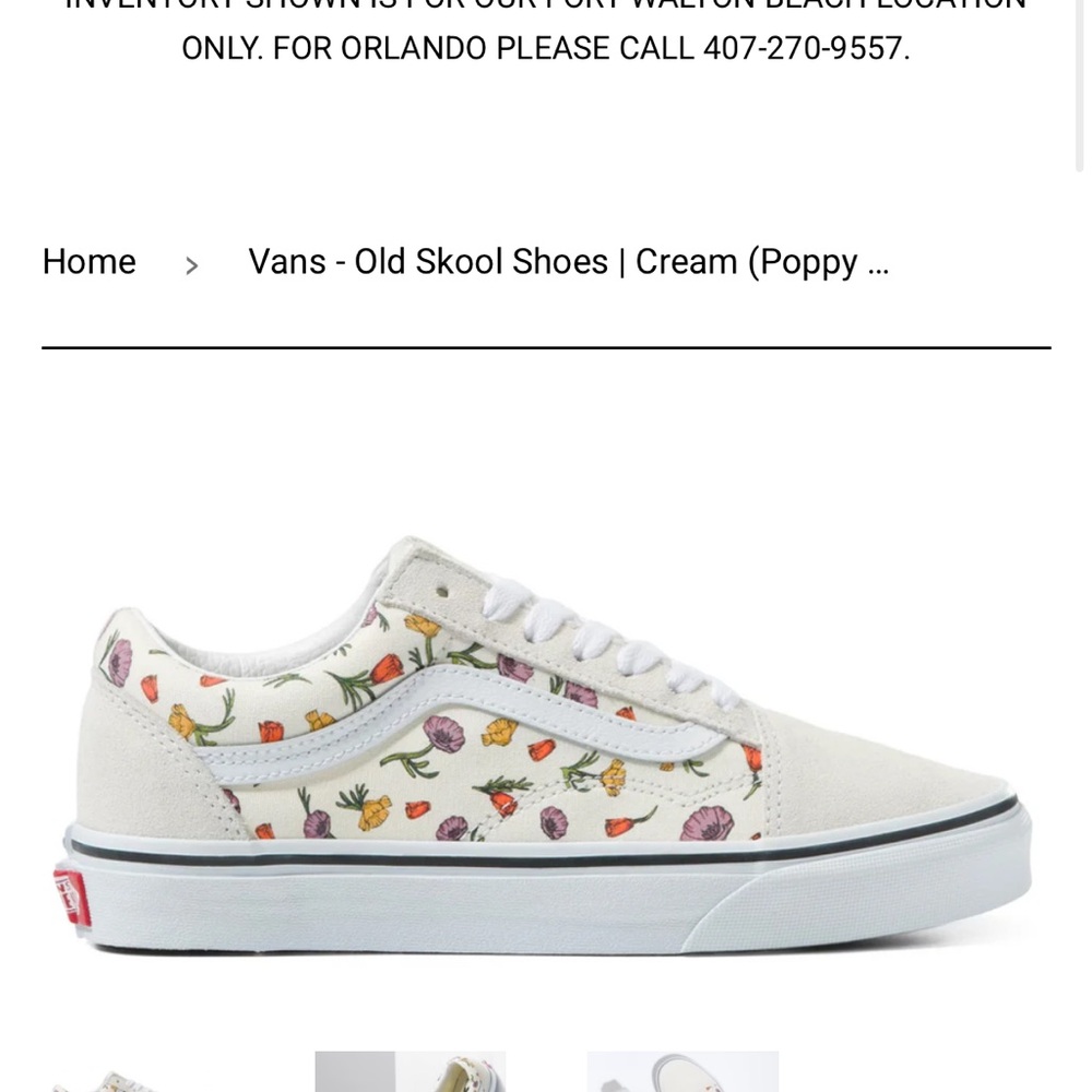 🆕️BNWT VANS Old Skool Poppy Floral Cream Suede Lace Up Sneakers WOMEN'S SIZE: 7